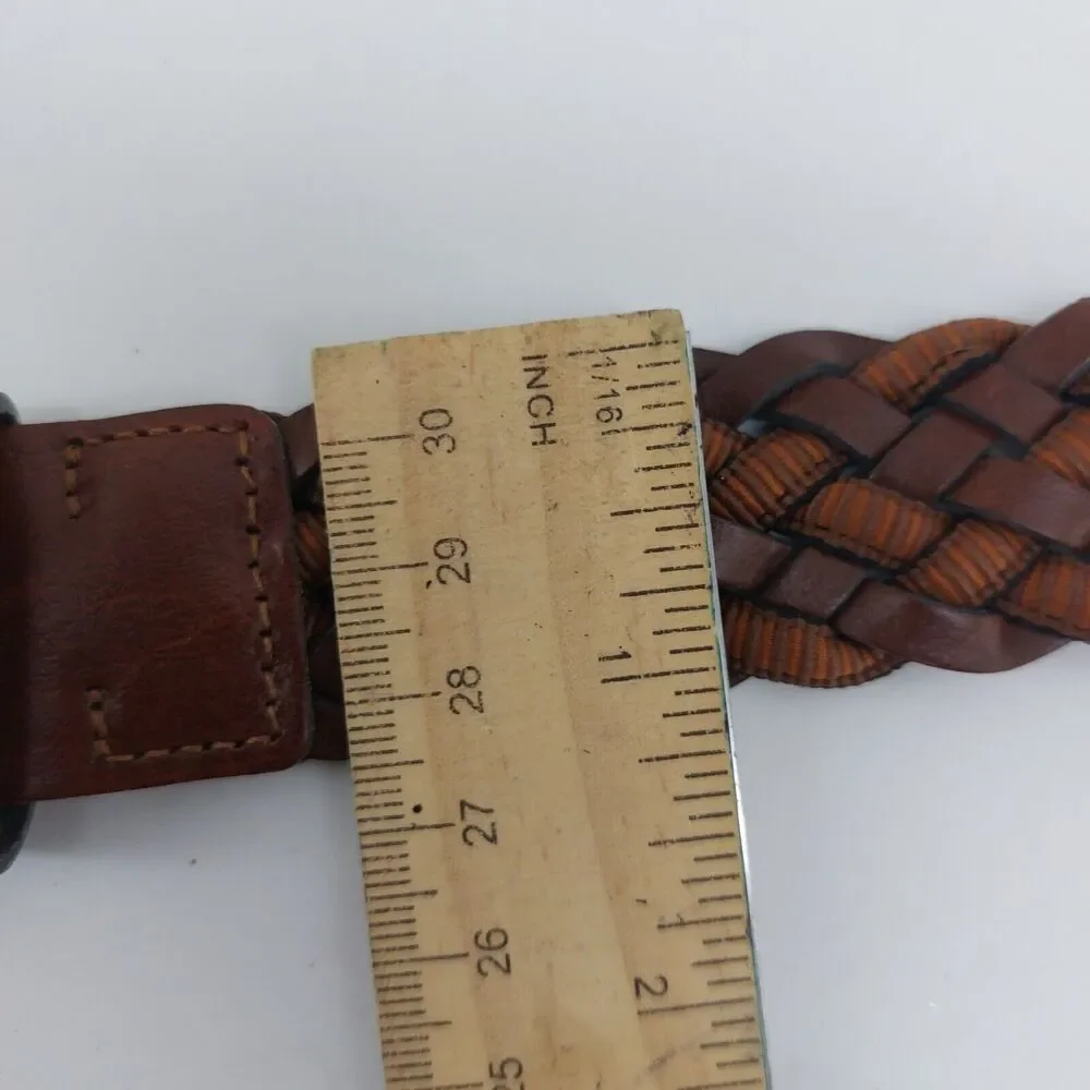 H&M Womens Small Medium Braided Woven Faux Leather Ribbon Italy